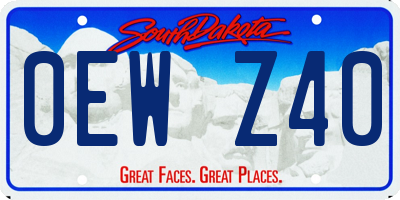 SD license plate 0EWZ40