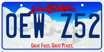 SD license plate 0EWZ52