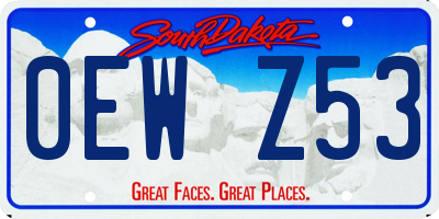 SD license plate 0EWZ53