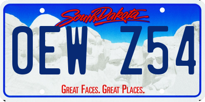 SD license plate 0EWZ54