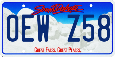 SD license plate 0EWZ58
