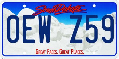 SD license plate 0EWZ59