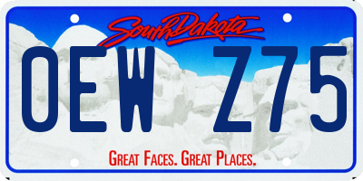 SD license plate 0EWZ75