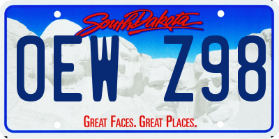 SD license plate 0EWZ98