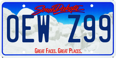 SD license plate 0EWZ99