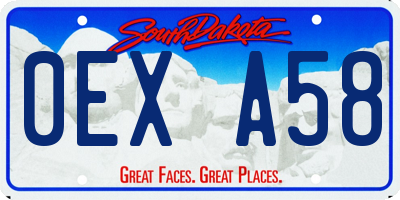 SD license plate 0EXA58