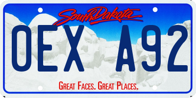 SD license plate 0EXA92