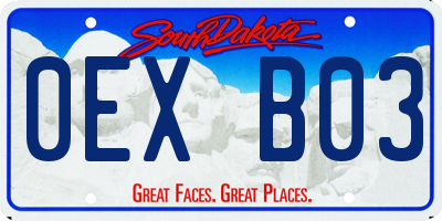 SD license plate 0EXB03