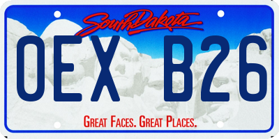 SD license plate 0EXB26
