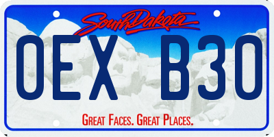 SD license plate 0EXB30