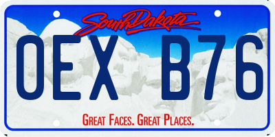 SD license plate 0EXB76