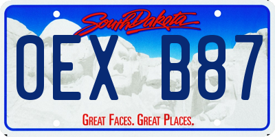 SD license plate 0EXB87