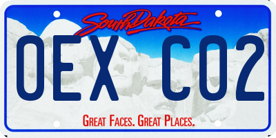 SD license plate 0EXC02