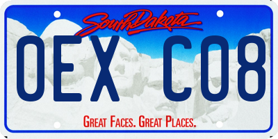 SD license plate 0EXC08
