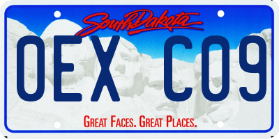 SD license plate 0EXC09