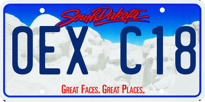 SD license plate 0EXC18