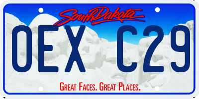 SD license plate 0EXC29