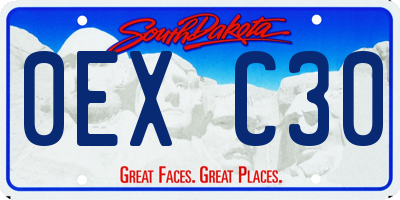 SD license plate 0EXC30
