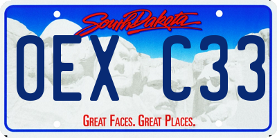 SD license plate 0EXC33