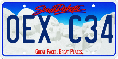 SD license plate 0EXC34