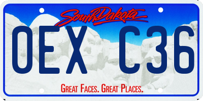 SD license plate 0EXC36