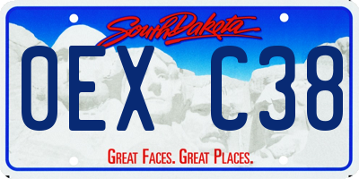 SD license plate 0EXC38