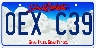 SD license plate 0EXC39