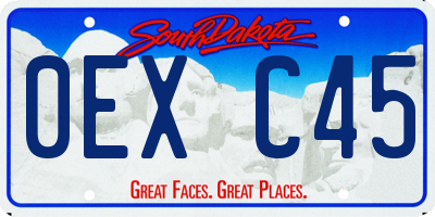SD license plate 0EXC45