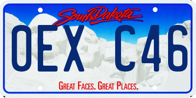SD license plate 0EXC46