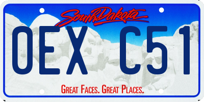 SD license plate 0EXC51