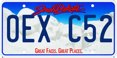SD license plate 0EXC52