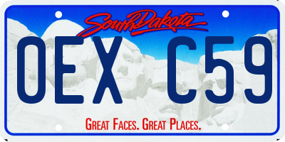 SD license plate 0EXC59
