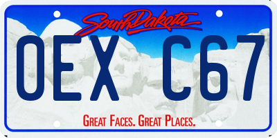SD license plate 0EXC67