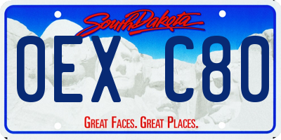 SD license plate 0EXC80