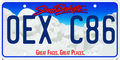 SD license plate 0EXC86