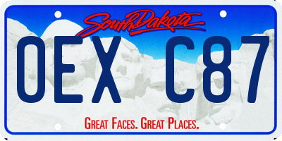 SD license plate 0EXC87