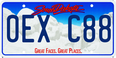 SD license plate 0EXC88