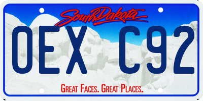 SD license plate 0EXC92