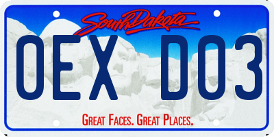SD license plate 0EXD03
