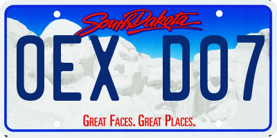 SD license plate 0EXD07