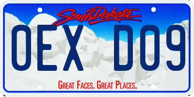 SD license plate 0EXD09
