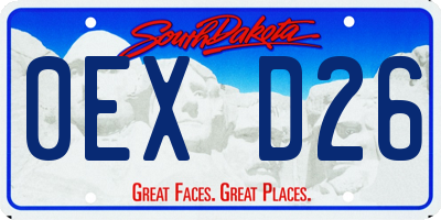 SD license plate 0EXD26