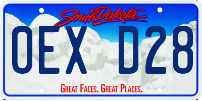 SD license plate 0EXD28