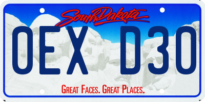 SD license plate 0EXD30