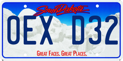 SD license plate 0EXD32