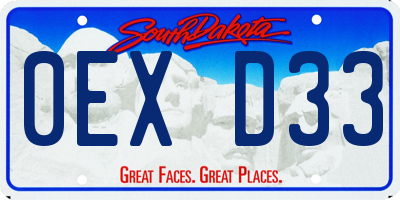 SD license plate 0EXD33