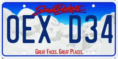 SD license plate 0EXD34