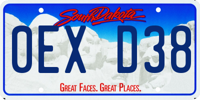 SD license plate 0EXD38