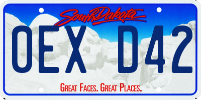 SD license plate 0EXD42