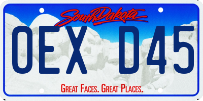 SD license plate 0EXD45
